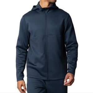 New Spyder Men's Full Zip Hoodie Sweater Blue Size M Pockets Stretchy Activewear